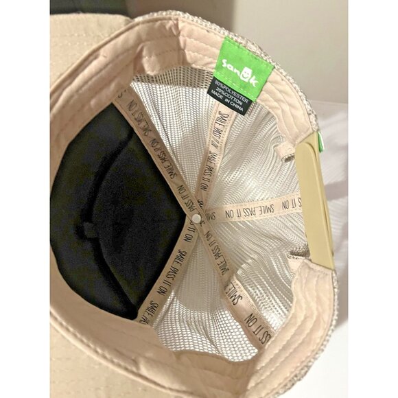 Sanuk Hat Cap Snap Back Tan Beige Trucker Mesh Patch Sasquatch Bigfoot Mens - Picture 6 of 8